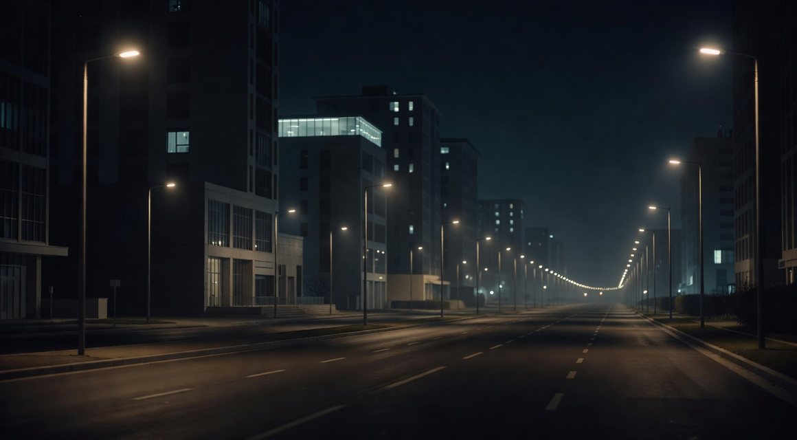 야간 신도시 대로 이미지 — 동탄 지역 안내